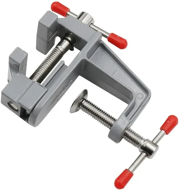 미니 소형 벤치 바이스 테이블 클램프 나사 DIY 공예 몰드 고정 수리 도구 플라이어 보석 전자 작업대, Mini Vise Silver, 1개