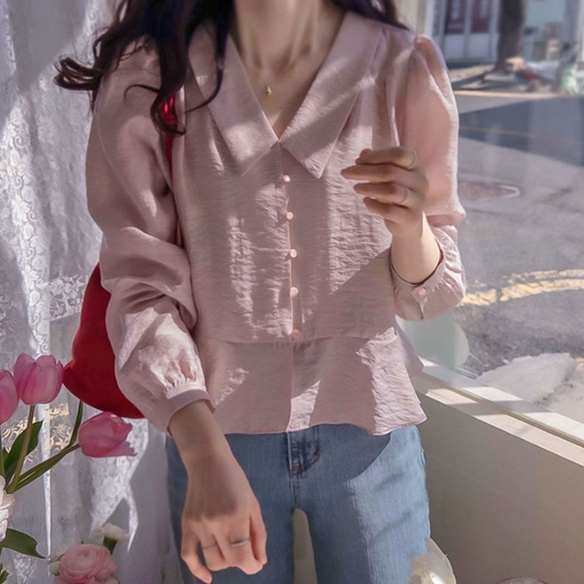 리린 재오픈봄봄카라 슈가핀탁 퍼프모달 앤웨이브 블라우스 2896274