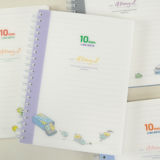 몽알몽알 10mm PP 스프링 노트 5000, 사탕