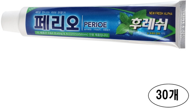 페리오 뉴후레쉬 알파 치약 벌크 충치케어 구강 대용량 업소용 알치약, 150g, 30개