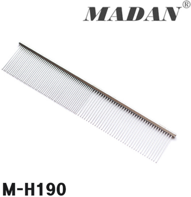 MADAN 마단 7.5인치 경량콤 일자빗 콤빗 엉킴제거빗 가벼우면서 강한빗, 1개, M-H190 실버