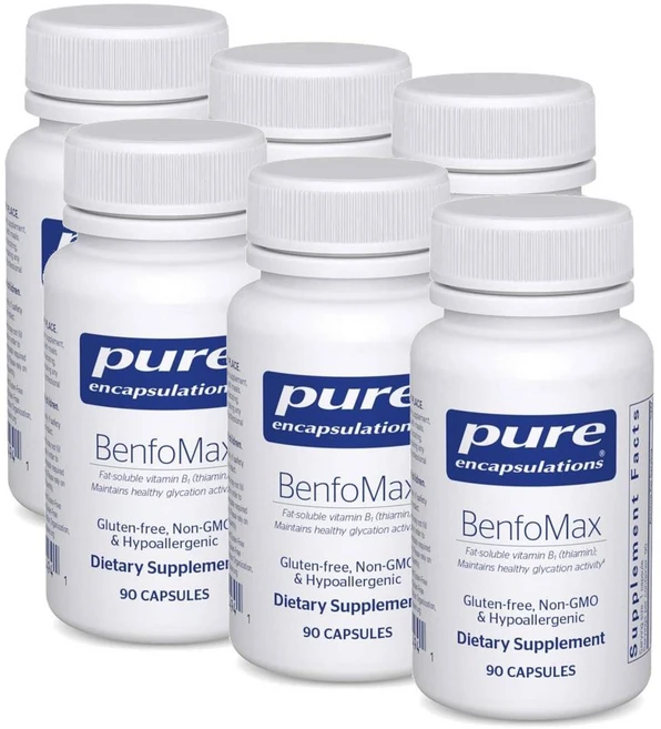 퓨어인캡슐레이션 벤포맥스 벤포티아민 200mg 비타민B1 테아민 보충 캡슐 Pure Encapsulations BenfoMax, 6개, 90정 - 쿠팡