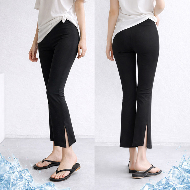 아이스쿨 옆트임 부츠컷 레깅스팬츠 FREE~5XL "국내생산" 일상 요가 헬스 데일리 여름