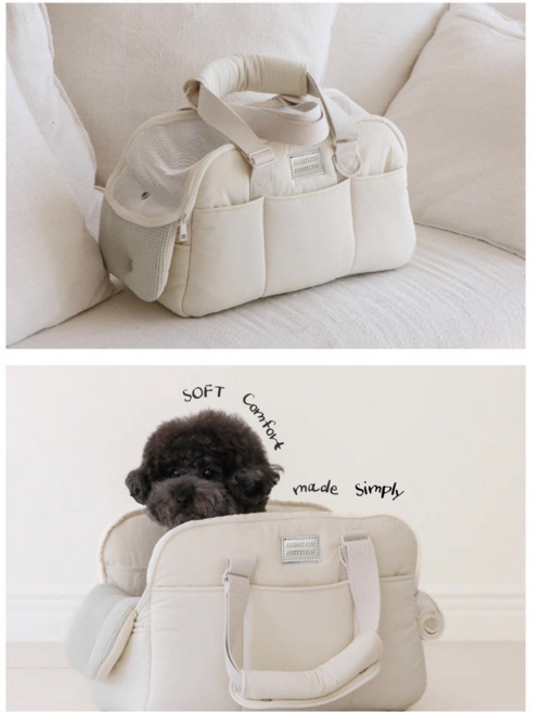 IAE MARON BAG 마롱백 강아지 소형견 포근한 이동가방, 1개, 포근크림해