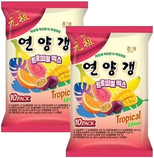 해태제과 연양갱 트로피컬 믹스 10개입, 2개, 500g