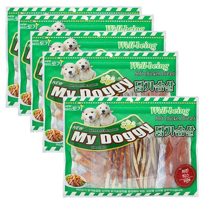 펫더맨 마이도기 강아지 간식 300g, 치킨믹스, 5개