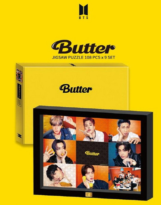 BTS BUTTER 방탄소년단 퍼즐 9종 108피스 액자 퍼즐 세트, 1개