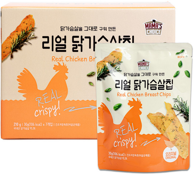 마마스초이스 코스트코 리얼 닭가슴살칩 오리지널 30g x 7봉, 210g, 1개