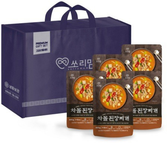 쏘리맘 차돌된장찌개5팩 600g 선물 세트, 5개