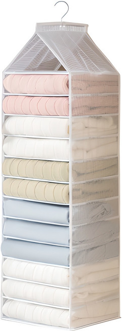 디오셀 걸이형 탄탄 칸칸이 통풍 12칸 옷장 정리함, 1개, 화이트