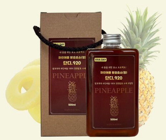 디어마이보틀 파인애플 발효효소(청) 500ml 칼라박스 포함 비바데이 착한 천연발효식품, 1개