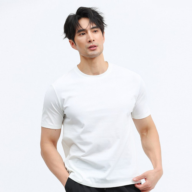 글리멜로 남자 여름 급속냉각 쿨 아이스 스판 라운드 반팔 티셔츠