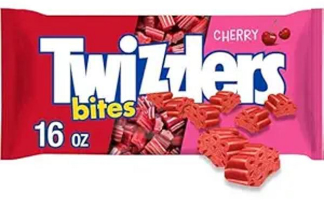 TWIZZLERS 체리맛 감초 스타일 쫄깃한 캔디 한 봉지, 454g, 1개