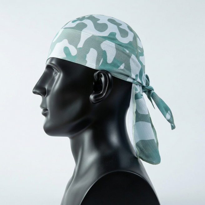 러닝 반다나 머리 스카프 헤어 두건 천 머리띠 스포츠 헤어밴드, 1개, 청록 위장