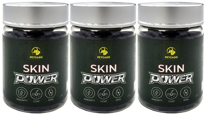 펫카소 강아지 고양이 멀티파워 관절 눈 기관지 피부 심장 영양제, 140정, 피부/피모, 3개