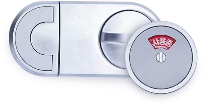 화장실 큐비클 C형 레바 잠금쇠 실버, 1개