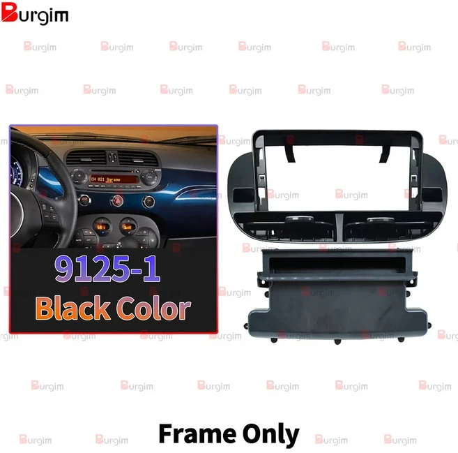 피아트 500 312/FF 아바스용 차량 안드로이드 라디오 프레임 ‌ 2007-2015 12.3인치 카플레이 스크, 03 only frame-1