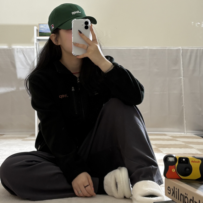 지프 (JEEP) 플리스 후리스 집업 레트로 마운틴 뽀글이 기모 자켓