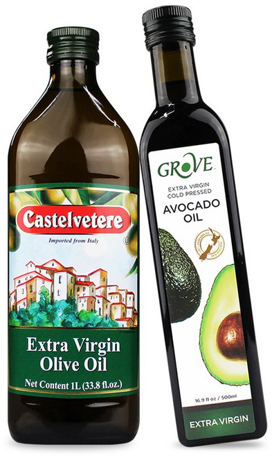 브이플랜 엑스트라버진 냉압착 올리브오일 올리브유 1L+아보카도오일 아보카도유 500ml, 없음, 1개, 1L