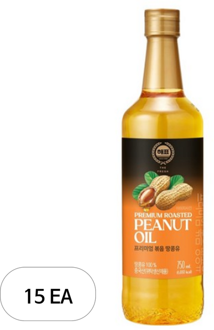 해표 프리미엄 볶음 땅콩유, 750ml, 15개