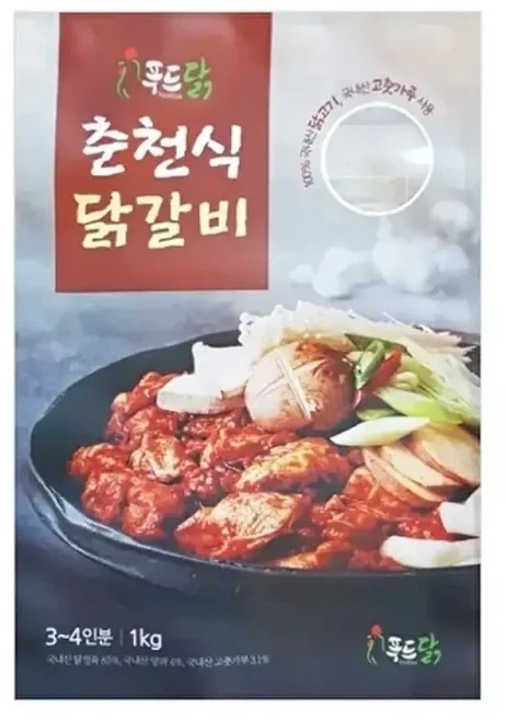 춘천닭갈비 볶음용 양념 닭갈비 1kg x 1 (춘천직송), 1개, 상세 설명 참조