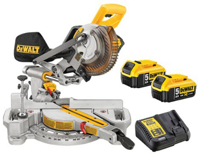 디월트 충전슬라이딩각도절단기 DCS361P2 18V 5.0Ah
