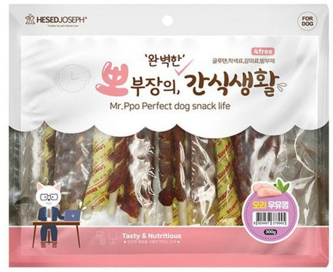 테온셀 뽀부장 오리우유껌 300g 대용량 애견간식, 없음, 1개