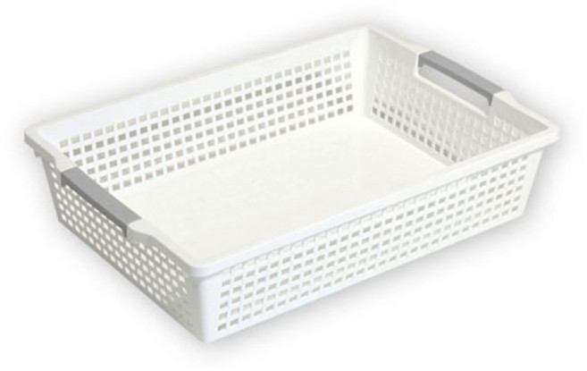 창신)화이트라이프바스켓6호-418x284x97mm, 본상품색상선택, 1개