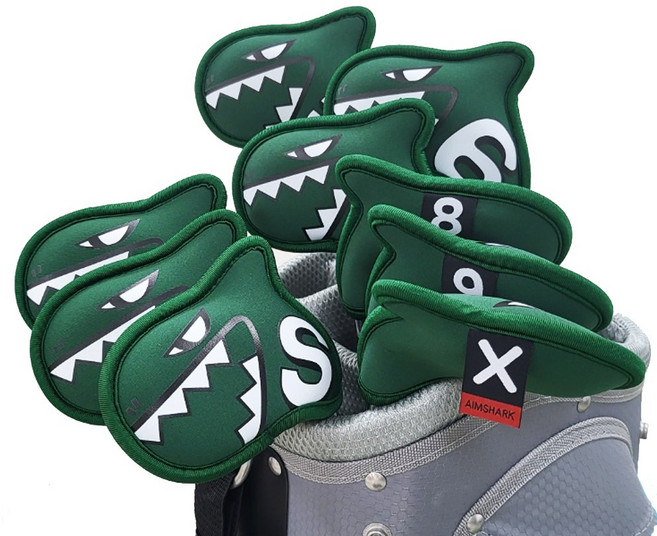 Go!FFiT 에임샤크 상어 팔레트 아이언커버 골프채커버 9개입 세트 AIMSHARK, 팔레트 아이언커버 그린, 1개