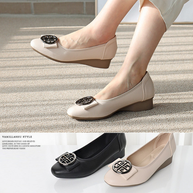 로퍼 구두 신발 바닐라슈 디러즈 탄력 웨지몰드창 플랫슈즈(3cm)