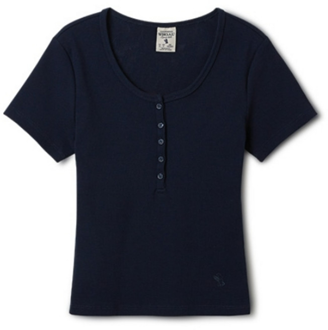 공용 Ribbed Henry Neck T-Shirt WHRAF2422F