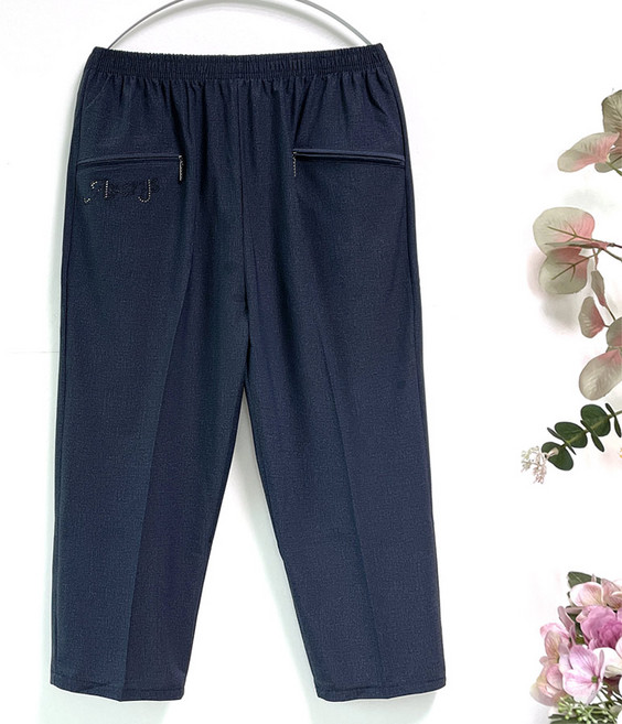 국민할매 할머니옷 여름 냉감 AY영문 핫피스 지퍼 밴딩바지[SH-990]