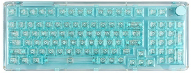KiiBOOM 키붐 팬텀 98 투명 기계식 키보드, 파란색, 일반형, 기본 모델명/품번