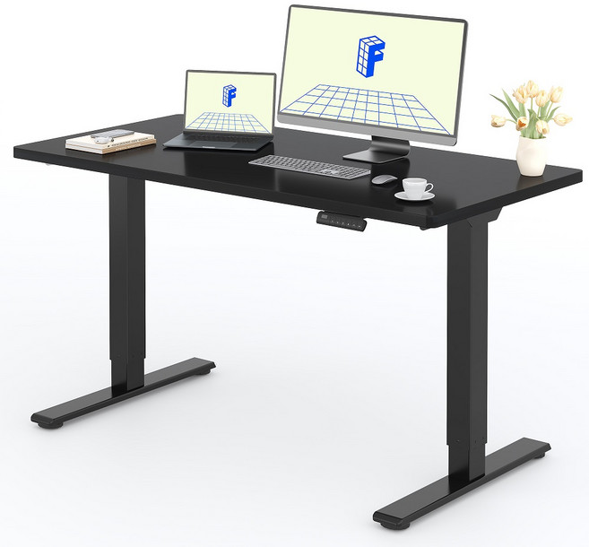 FlexiSpot 듀얼모터 모션데스크 EJ2 전동 높낮이조절책상 컴퓨터책상 A/S 5년 높이700-1190mm 내하중100KG, 블랙