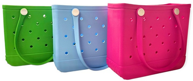 물빠지는 실리콘 목욕바구니 젤리백 아쿠아가방 수영가방, 핑크