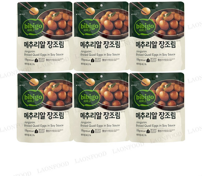 CJ 비비고 메추리알장조림 170g 170g, 6개