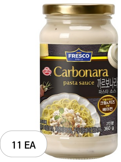 오뚜기 프레스코 까르보나라 파스타소스, 360g, 11개