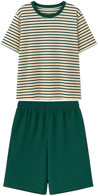 條紋短袖睡衣套裝