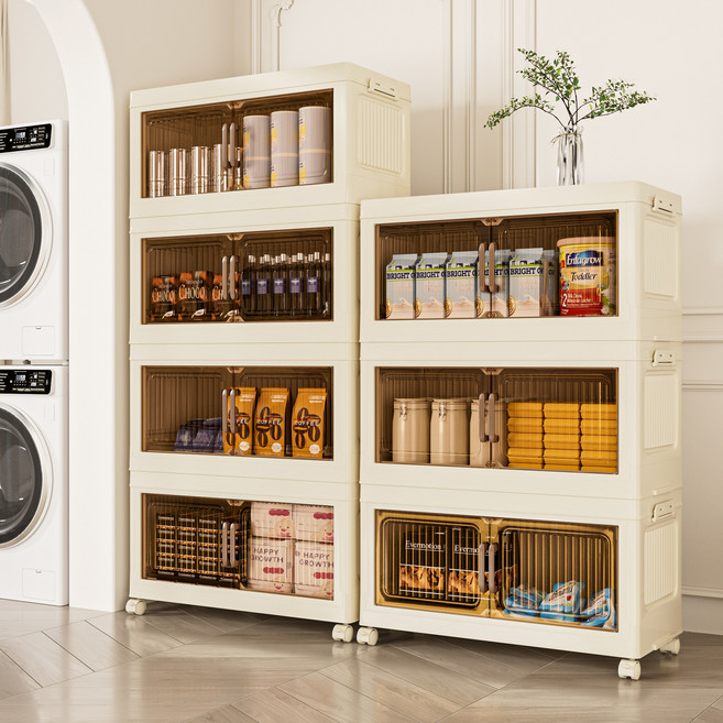 주방 양념통 수납함 수납장 리빙박스 대형 접이식 폴딩 리빙박스 수납함 이동식 접이식 수납장 가정용 다용도 옷 수납장, 5단