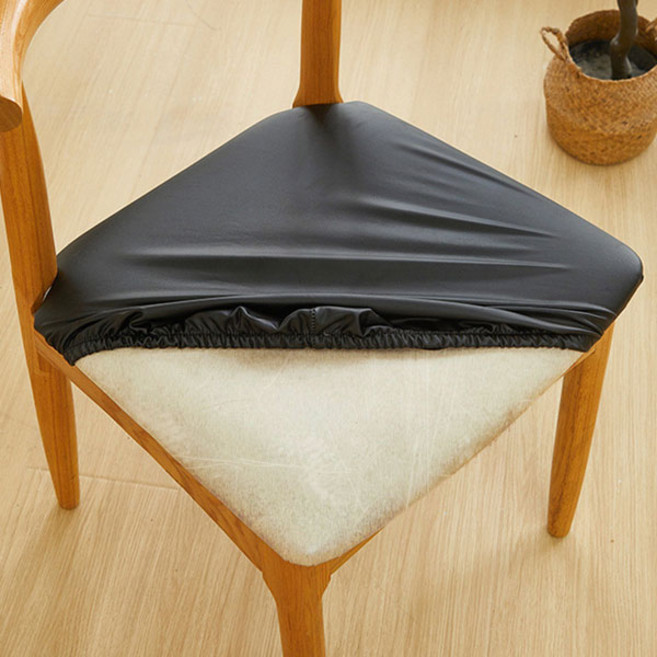 베오라 가죽 식탁의자커버 시트 천갈이 리폼 덮개, 1개, 블랙