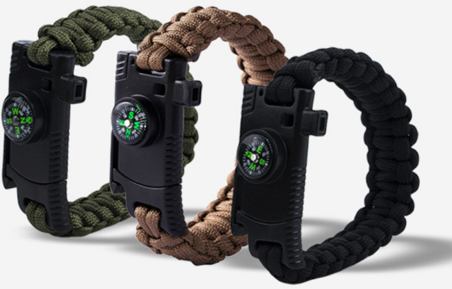 서바이벌 파라코드 생존팔찌 부싯돌팔찌 비상용호각, 부싯돌 팔찌_브라운, 1개