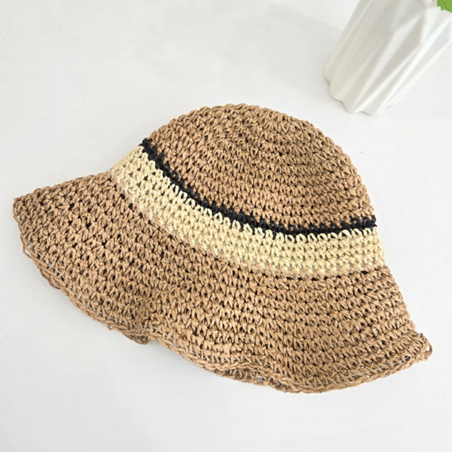 유어더메인 투라인 여성 여름 왕골 라탄 밀짚 벙거지 버킷햇 모자