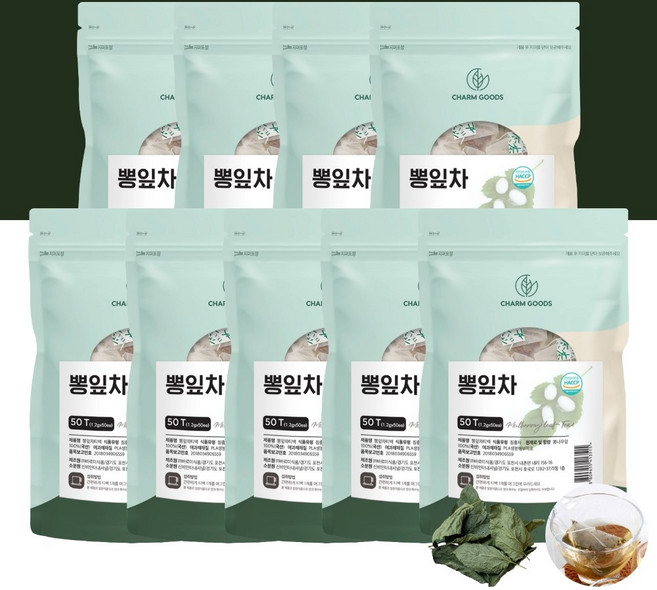 뽕잎차 티백 국산 말린 건조 뽕나무잎 상엽 차 티 대용량, 60g, 1.2g, 9개, 50개입