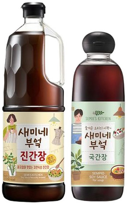 /샘표 새미네부엌 진간장 1.7L + 새미네부엌 국간장 830ml, 1세트
