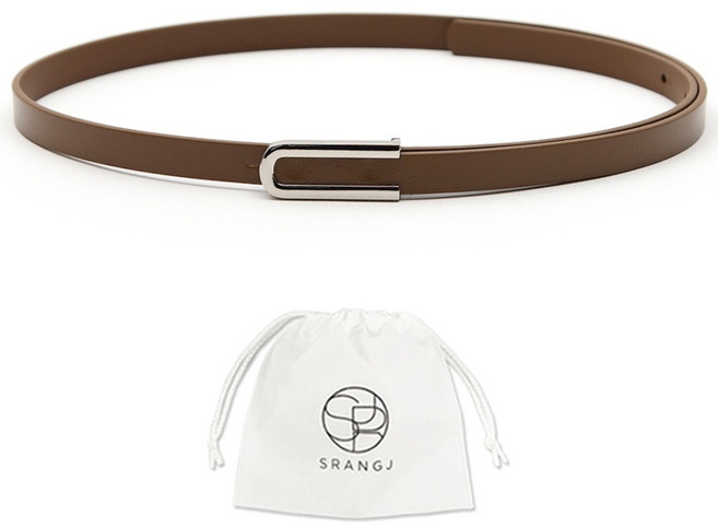 에스랑제이 여성 얇은 원피스 슬림 가죽 벨트