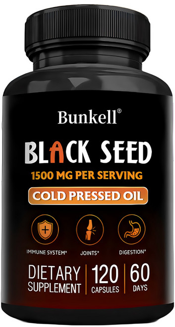 블랙커민오일추출물 캡슐 1500mg - 면역체계와 관절건강 지원, 1개, 120정