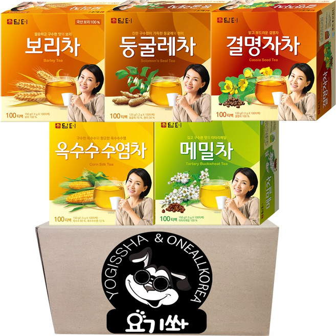 [요기쏴] 담터 5종 옥수수수염차 100T + 결명자차 100T + 보리차 100T + 둥굴레차 100T + 메밀차 100T, 1개