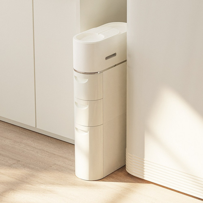 홈비 틈새에 쏙 서랍형 견고한 틈새 이동식 서랍장 선반, 4단, 화이트