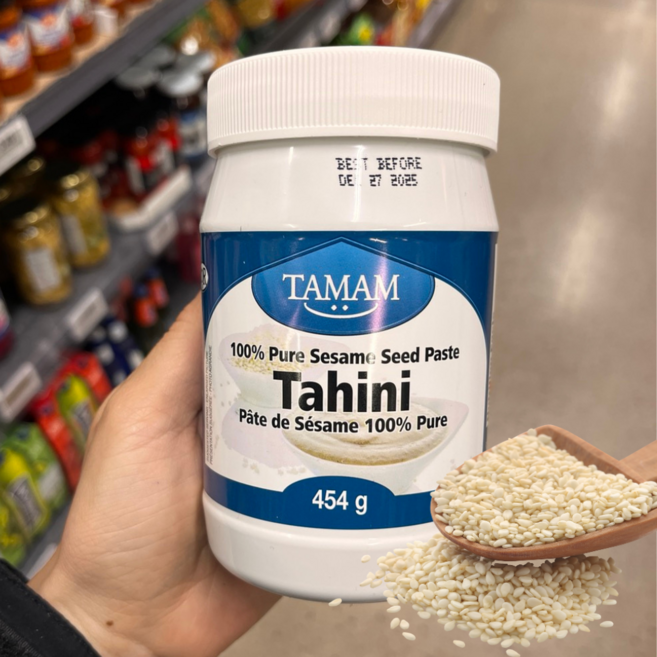 100% 참깨 타히니 소스 세서미 페이스트 허머스 후무스 만들기 tahini [캐나다내수용], 1병, 454g