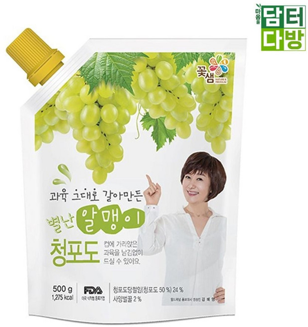 꽃샘 별난알맹이 청포도 파우치 500g X4 sta+451ph